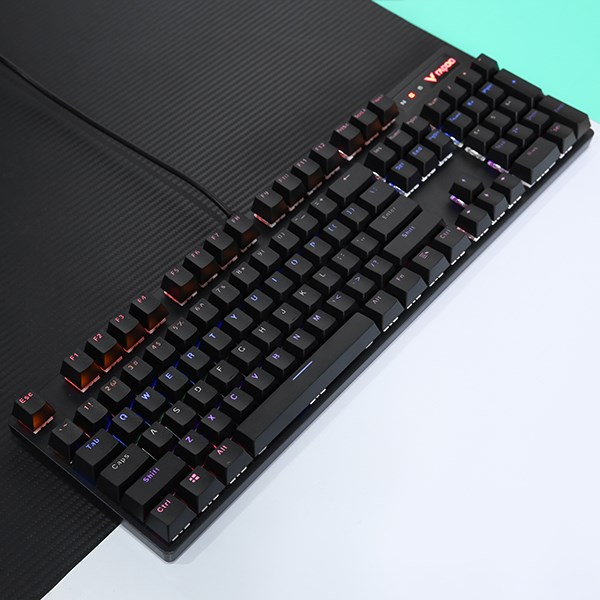 Bàn Phím Cơ Có Dây Gaming Rapoo V500 Pro Rainbow Backit Đen