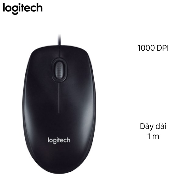 Chuột có dây Logitech M100r Đen 