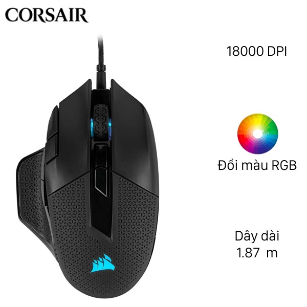 Chuột không dây Gaming Corsair Iron Claw RGB Đen